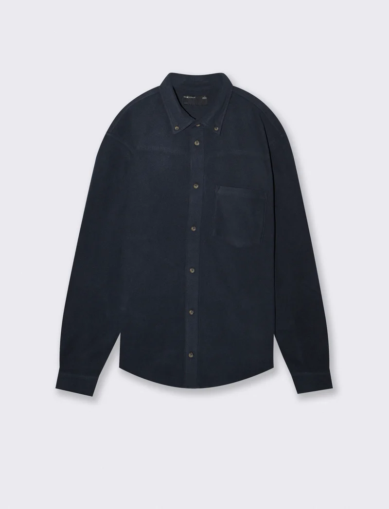 Camicia Bottondown in Pile Regular Fit - Blu