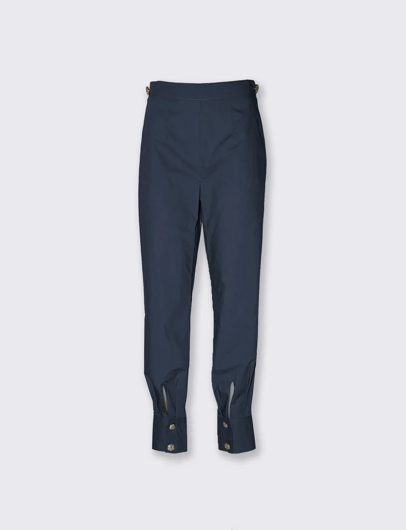 Pantaloni cargo over con bottoni per donna - Blu