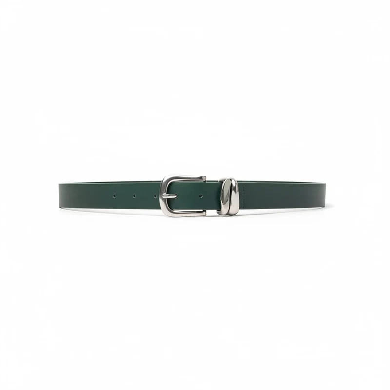 Cintura basic 2 passanti in metallo 3 cm - Argento