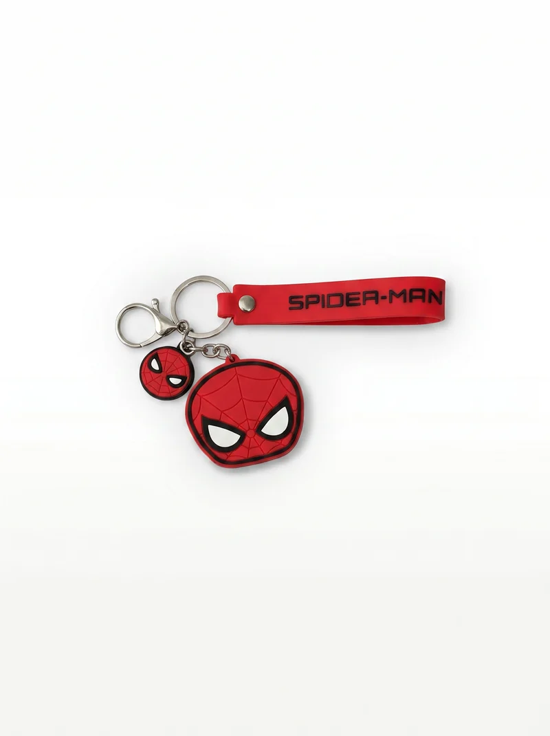 Portachiavi 3D gommato Stitch e Spiderman - Rosso