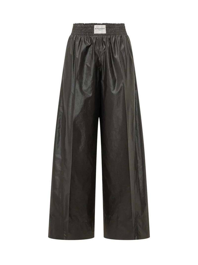 Pantaloni a Gamba Ampia con Vita Elasticizzata