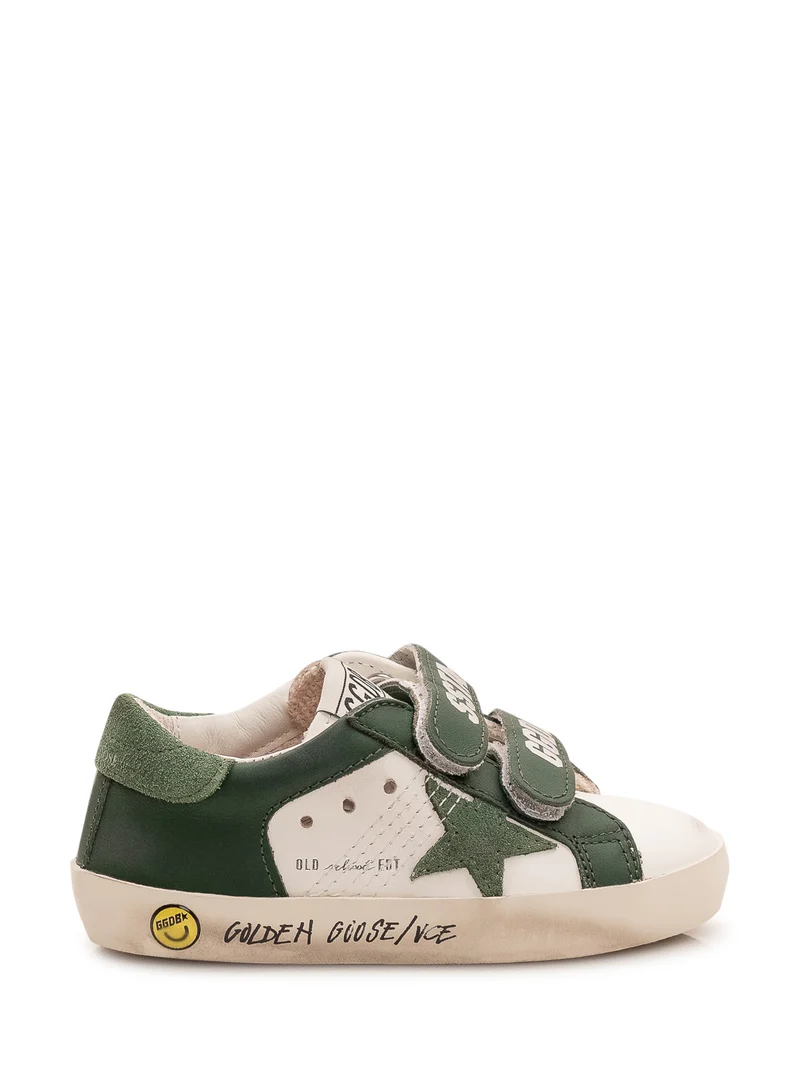 Sneaker Old School Leather con Stella Applicata