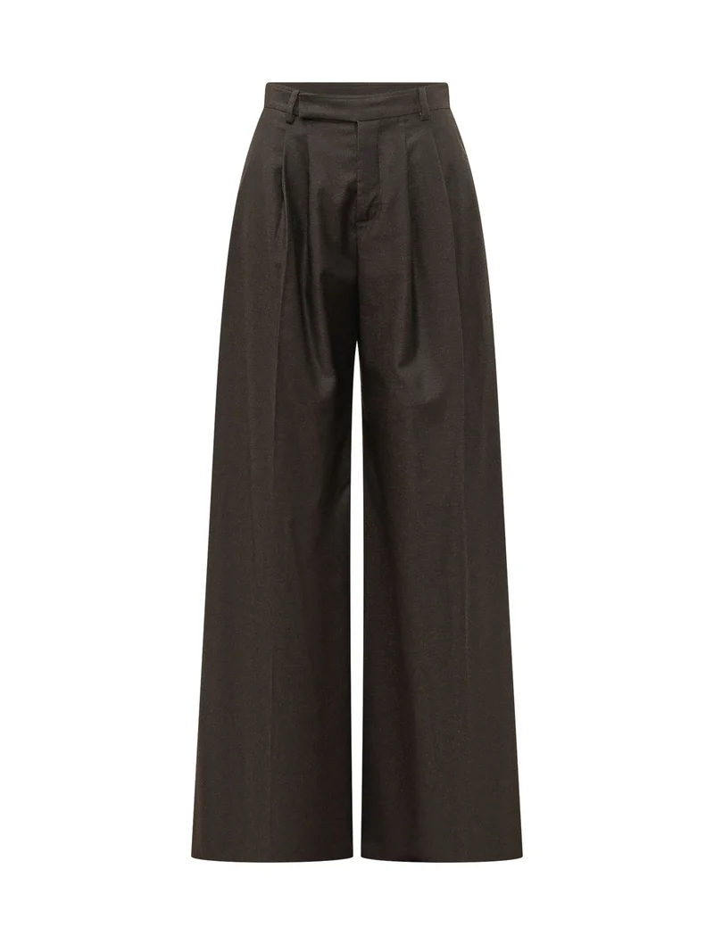 Pantaloni a Gamba Ampia con Pieghe