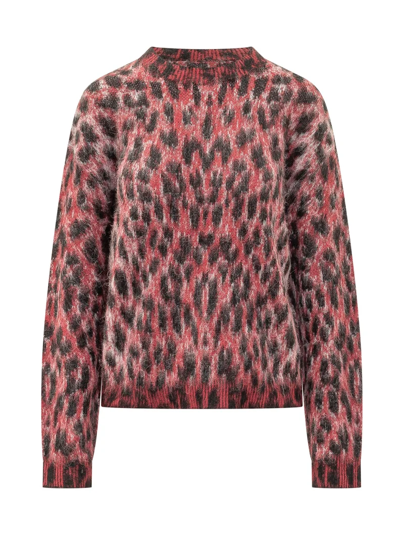 Maglia Boxy con Motivo Animalier