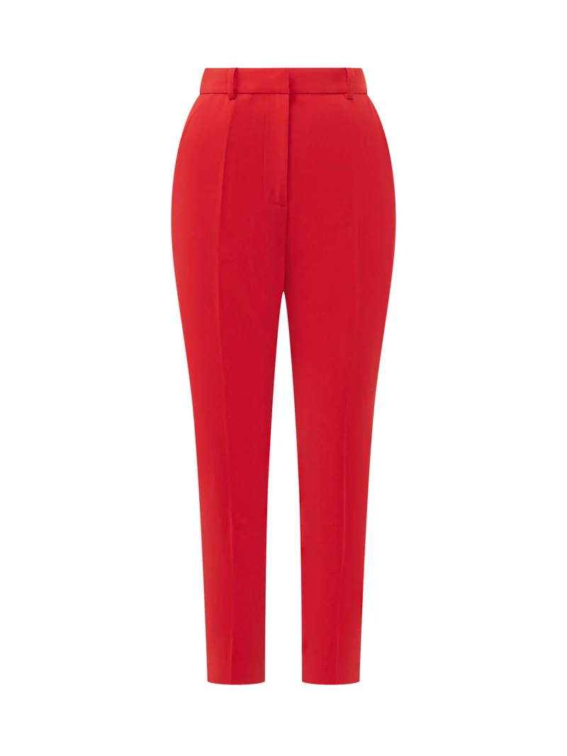 Pantaloni Dritti con Pieghe Stirate