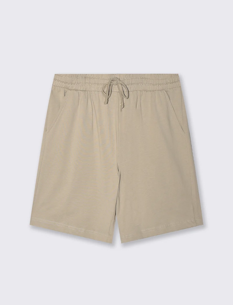 Bermuda Jogger Relaxed Fit in Cotone - Grigio stone