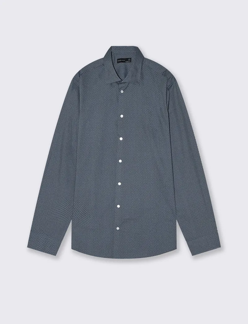 Camicia micro fantasia regular fit elegante - CARTA DA ZUCCHERO