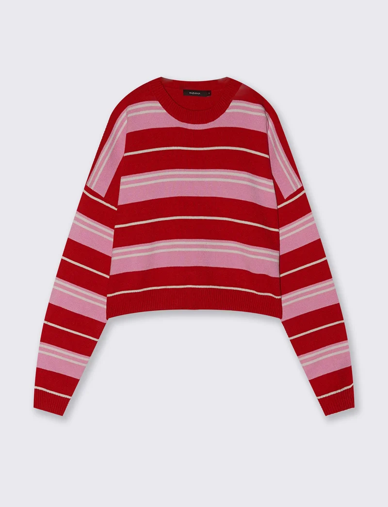 Maglia crop con manica a T stylish - var 2