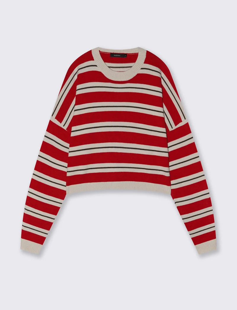 Maglia crop con manica a T stylish - var 1