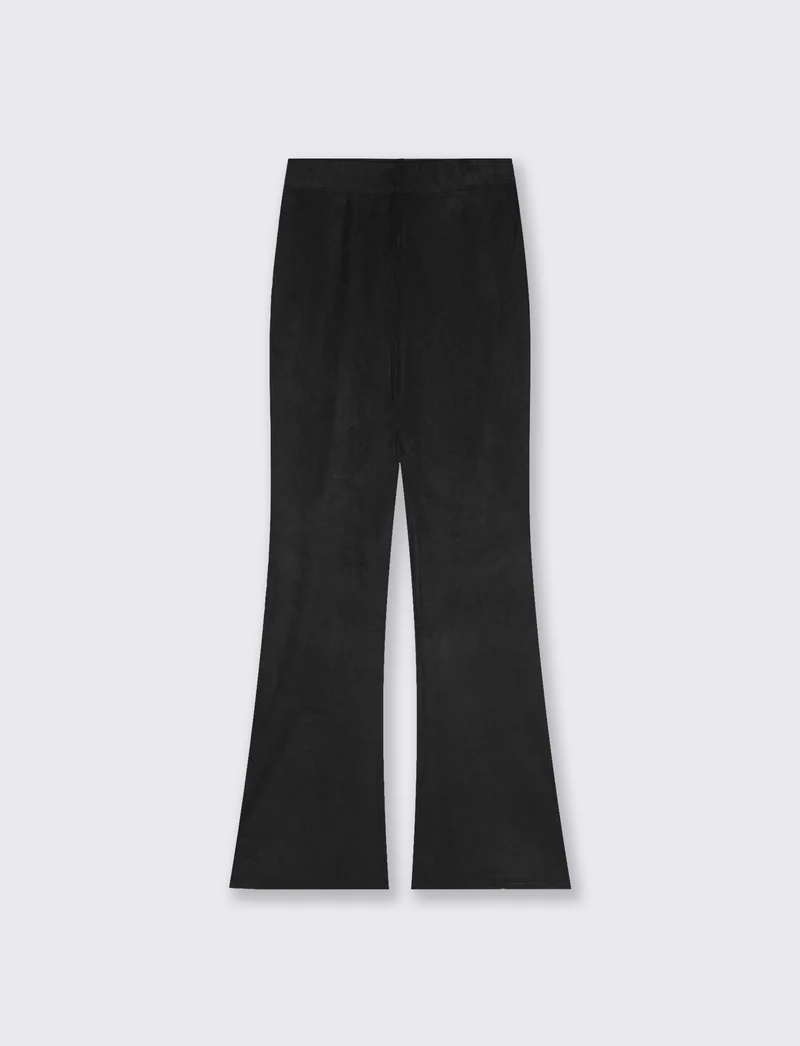 Pantalone elastico flare con vita comoda - Nero