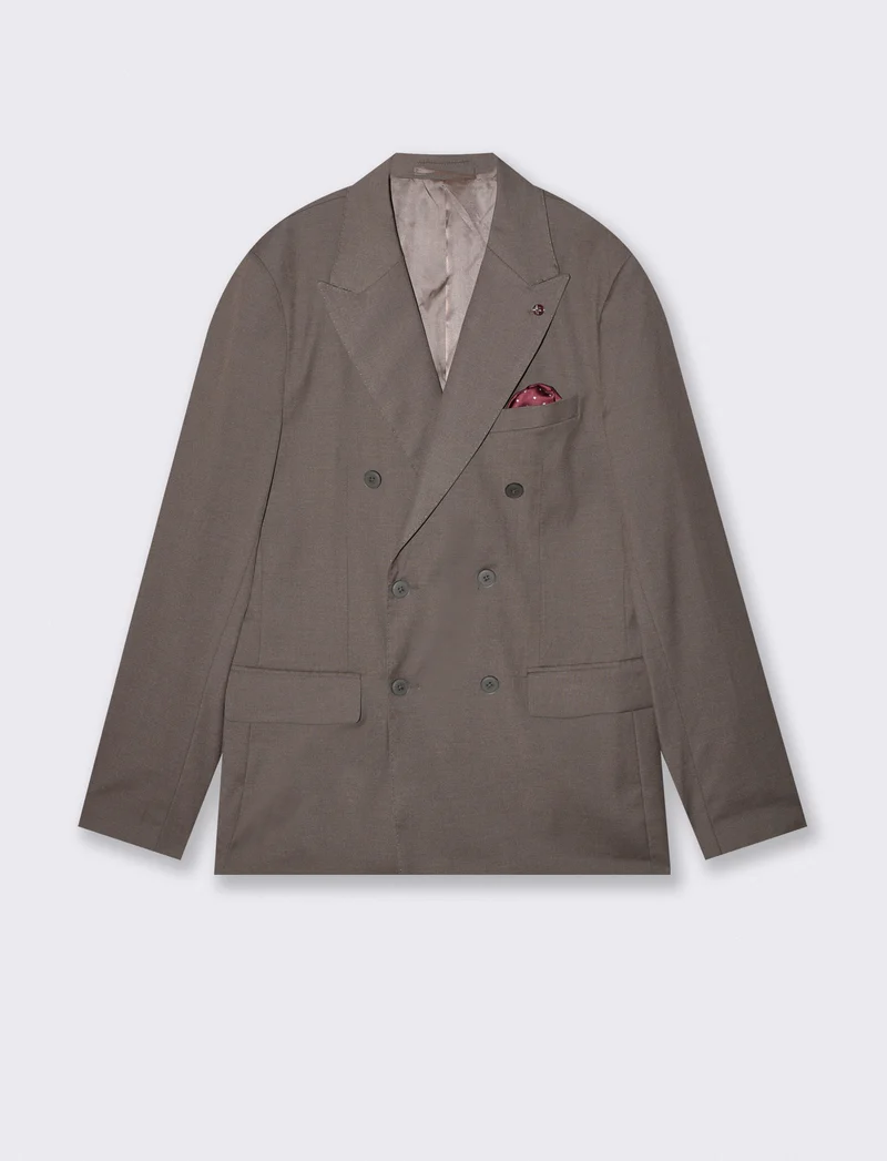 Blazer Doppio Petto Formal Fit Elegante - Antracite melange