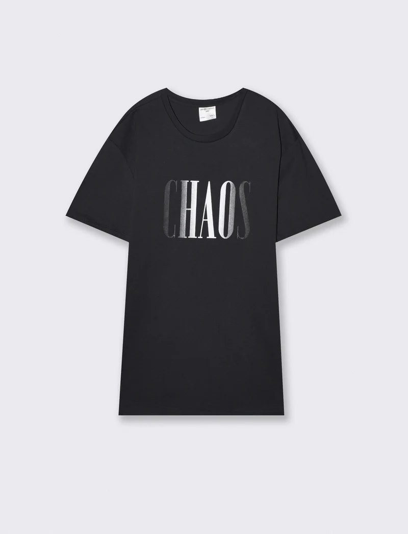 T-shirt cotone con stampa degradè - asfalto