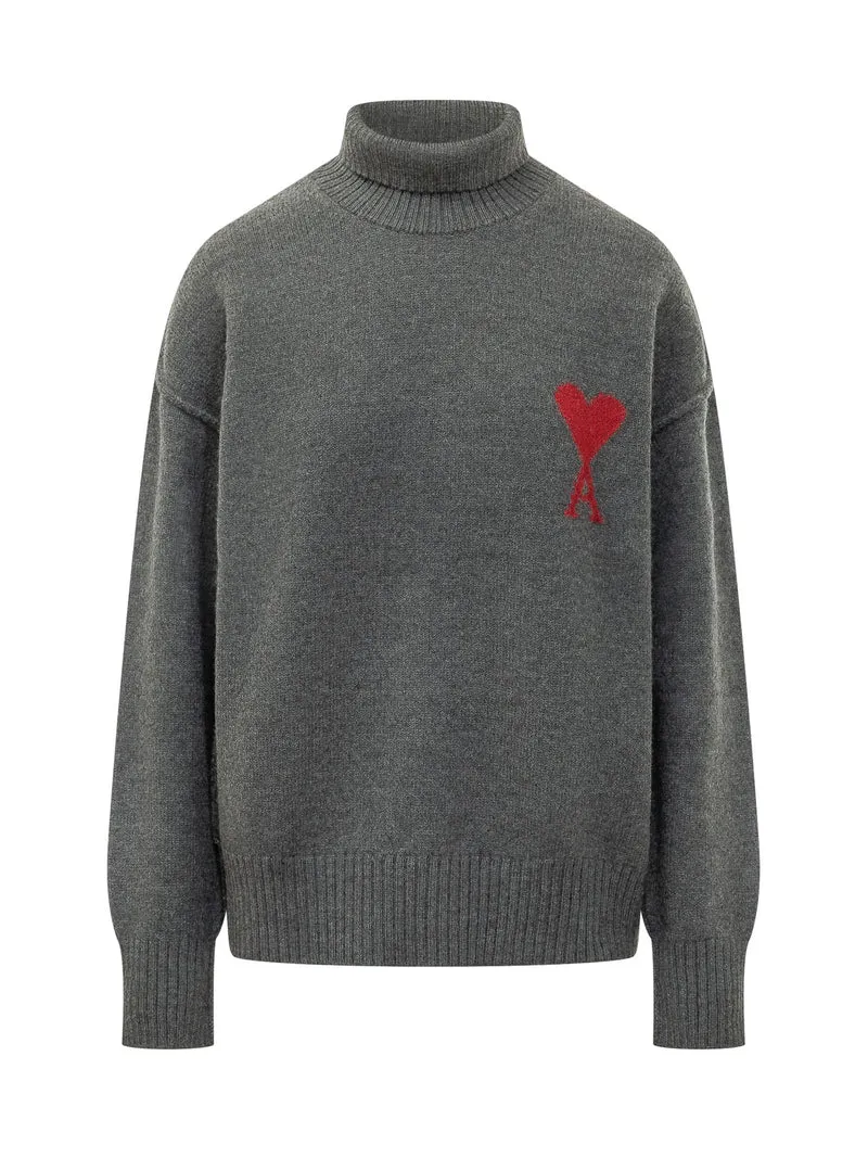 Maglia a Collo Alto con Maxi Logo