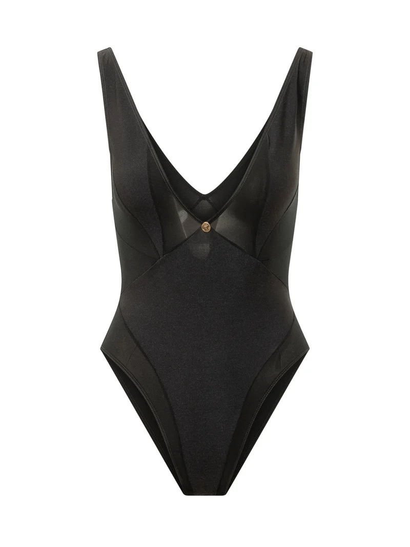 Costume Intero con Inserti Trasparenti