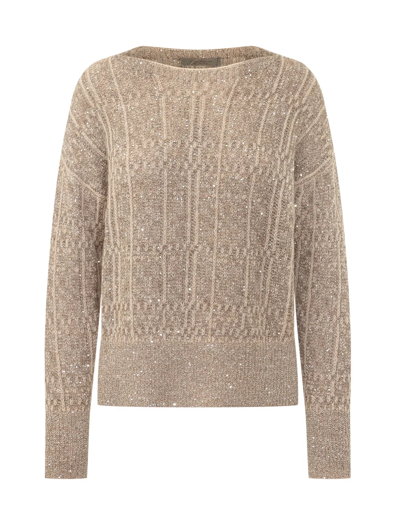 Maglia con Scollo a Barchetta e Paillettes