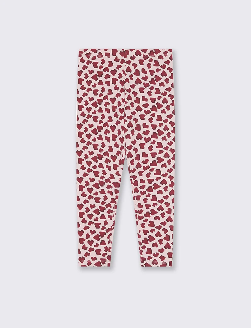 Leggings elasticizzati in cotone per bambina - Rosa