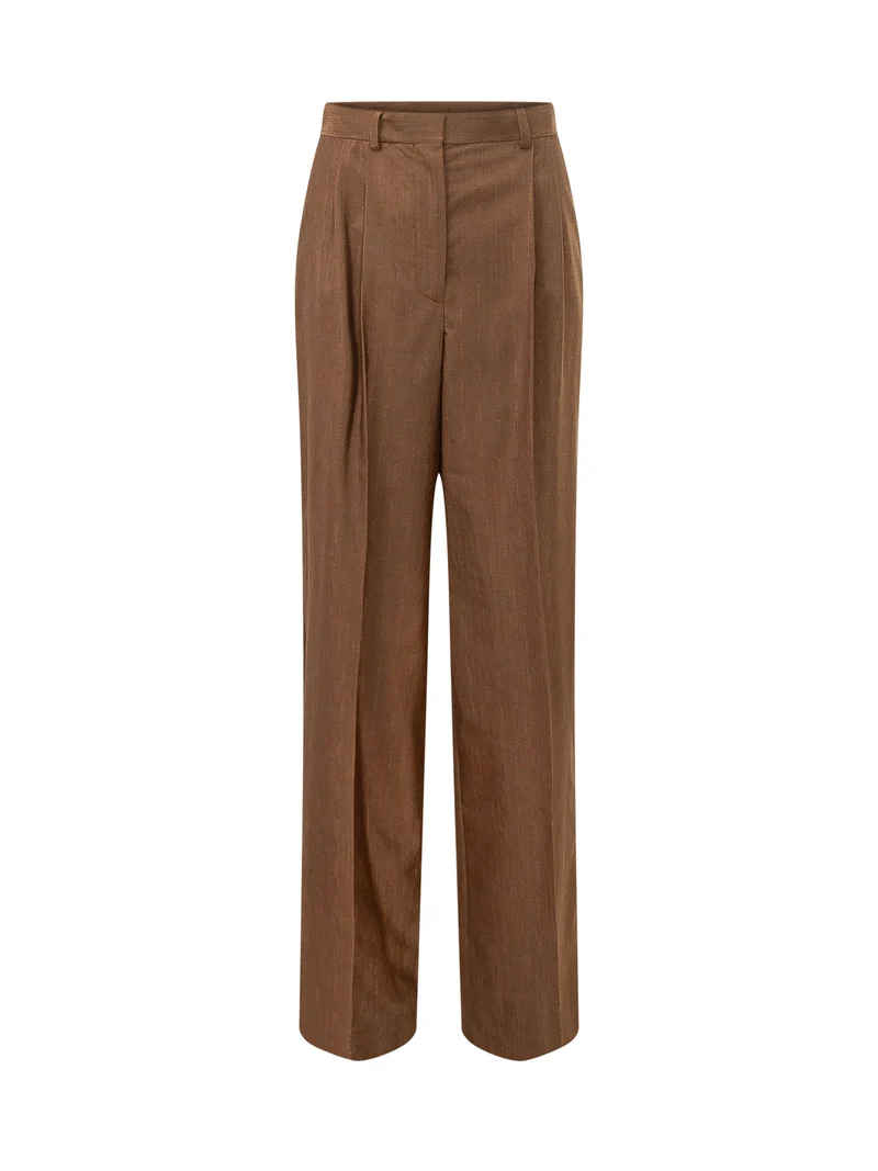 Pantaloni a Pieghe con Gamba Ampia