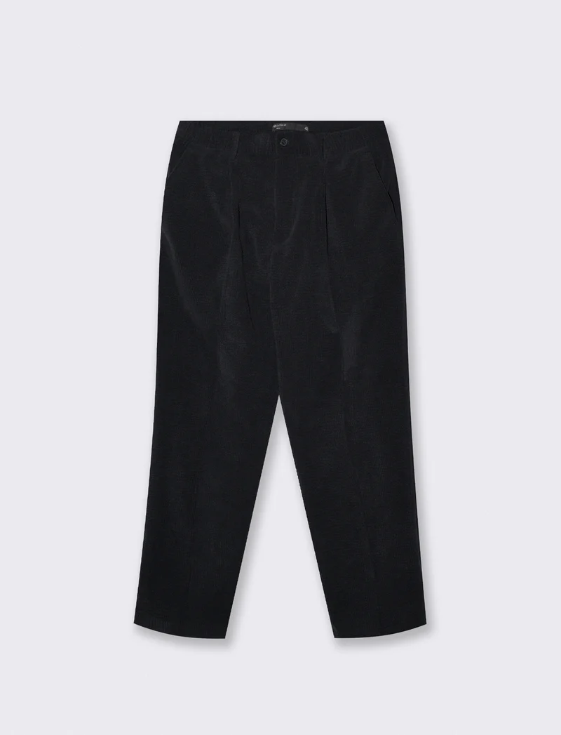 Pantaloni velluto goffrato formal fit - Blu