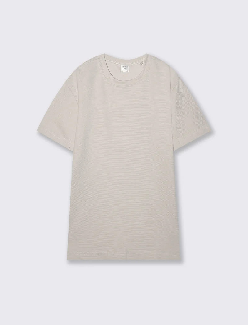 T-shirt girocollo effetto slavato ottoman - Grigio ghiaccio