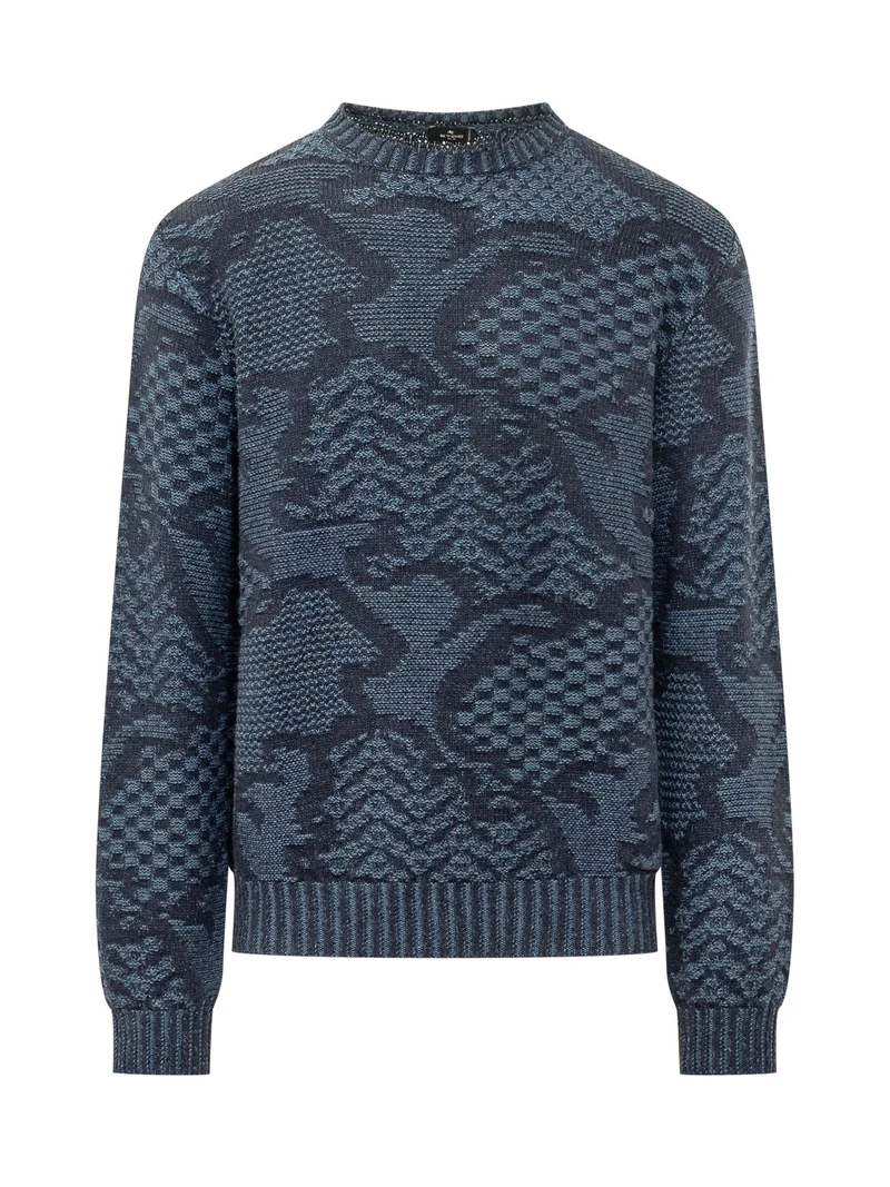 Maglia Roma Girocollo con Disegno Jacquard