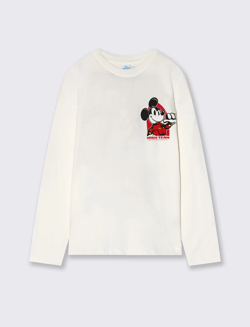 T-shirt maniche lunghe Mickey Mouse - Bianco latte