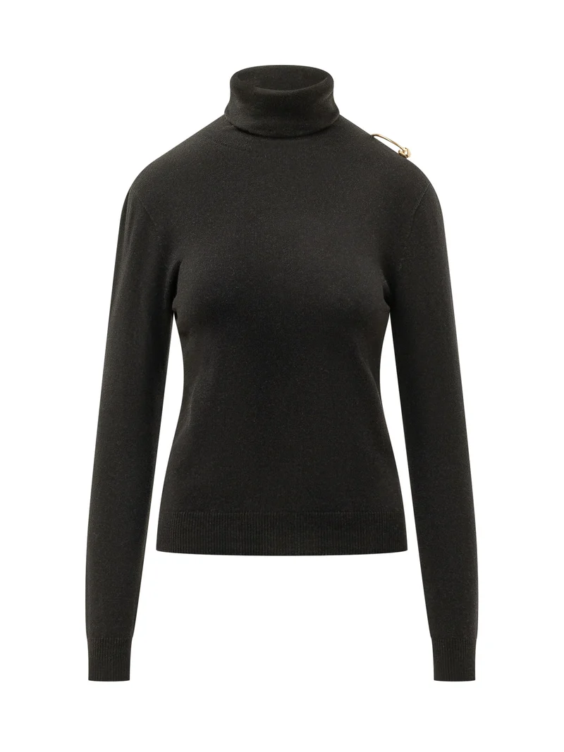 Maglia a Collo Alto con Spilla