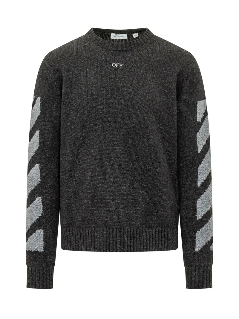 Maglia Girocollo Diag Fuzzy con Motivi Laterali