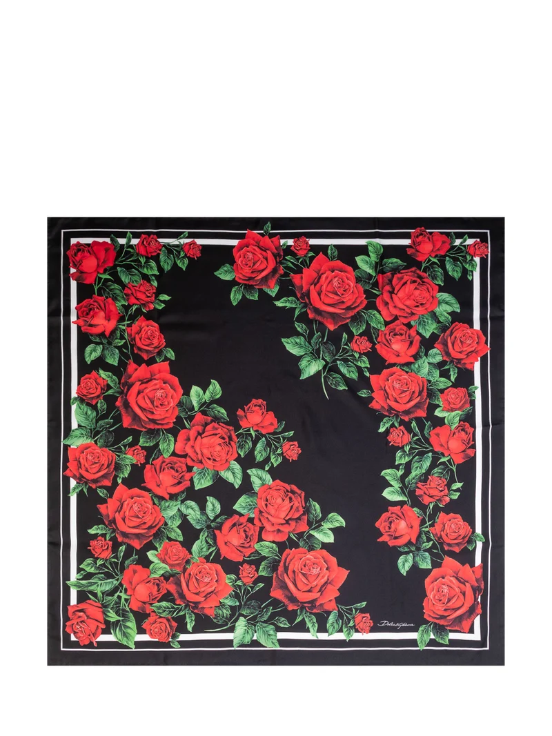 Foulard Quadrato con Stampa Floreale