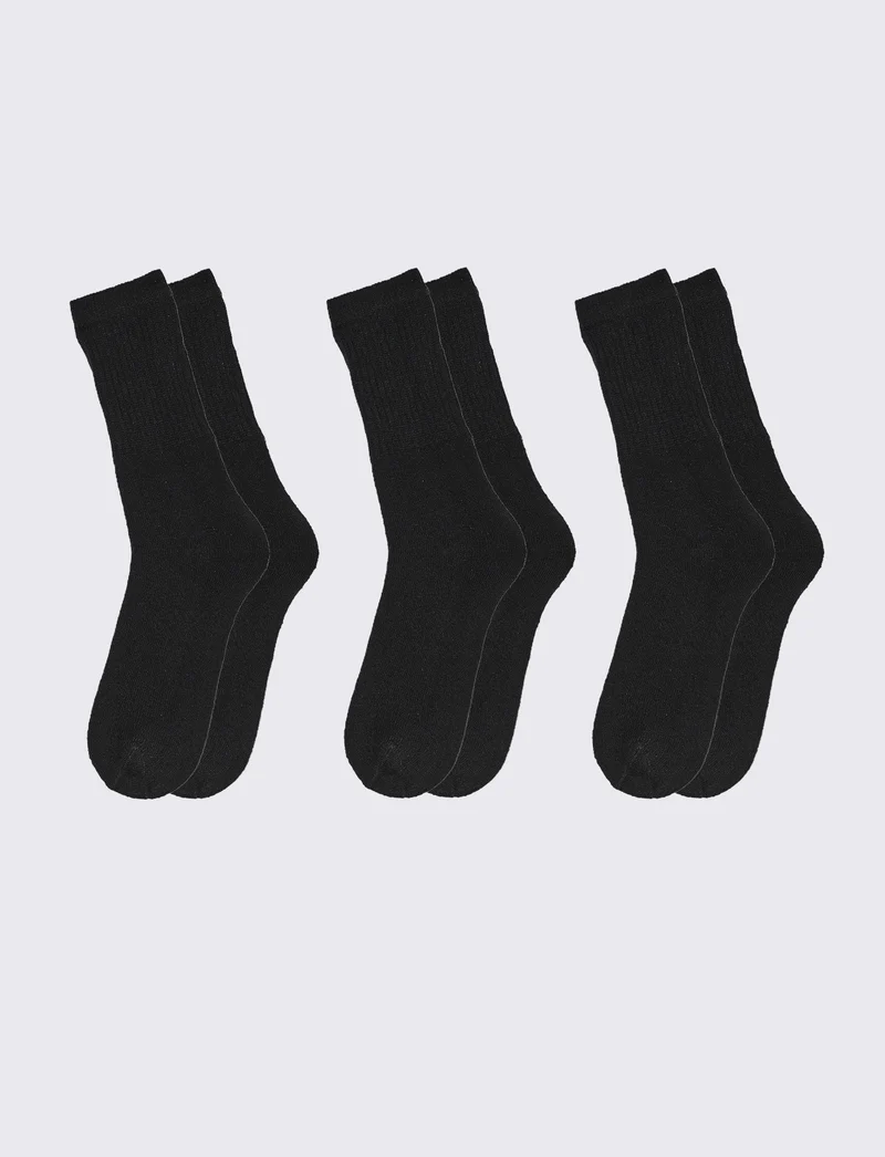 Calzini tennis uomo 3 paia assortiti - Nero
