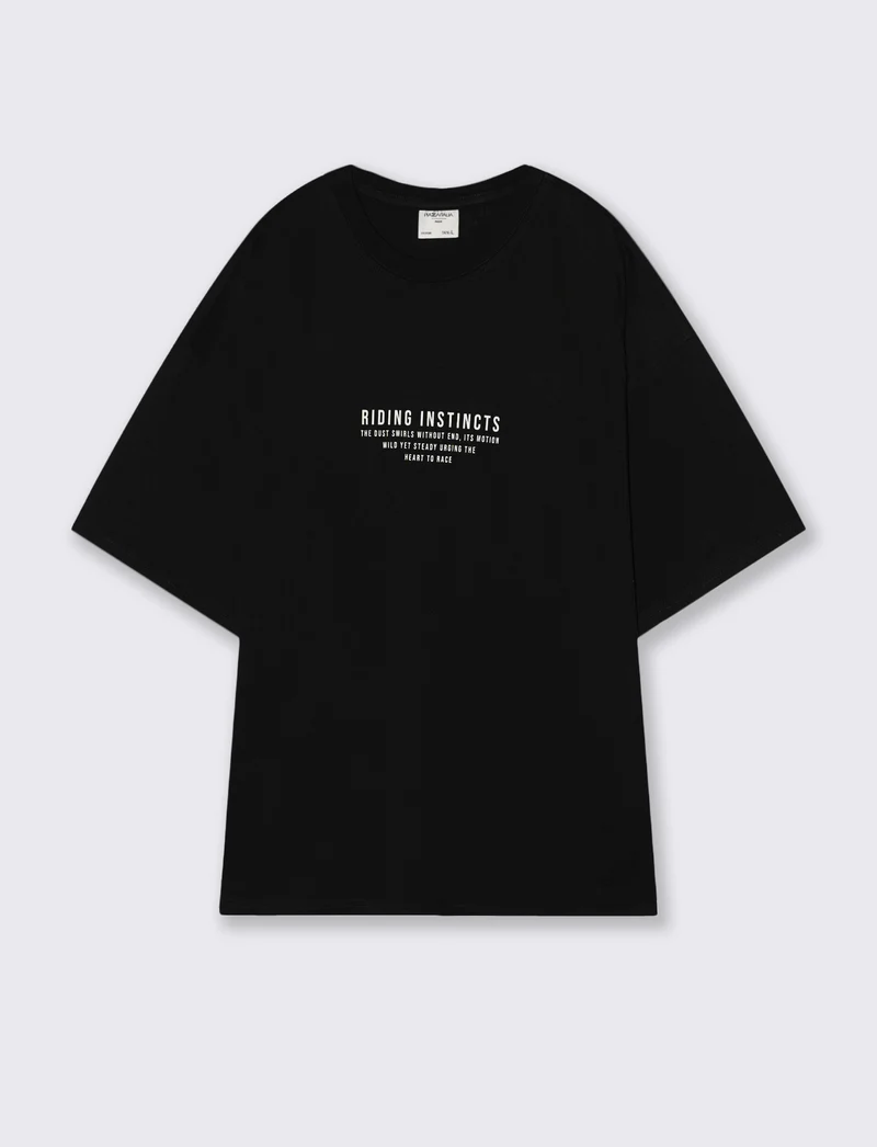 T-shirt con stampa - Nero