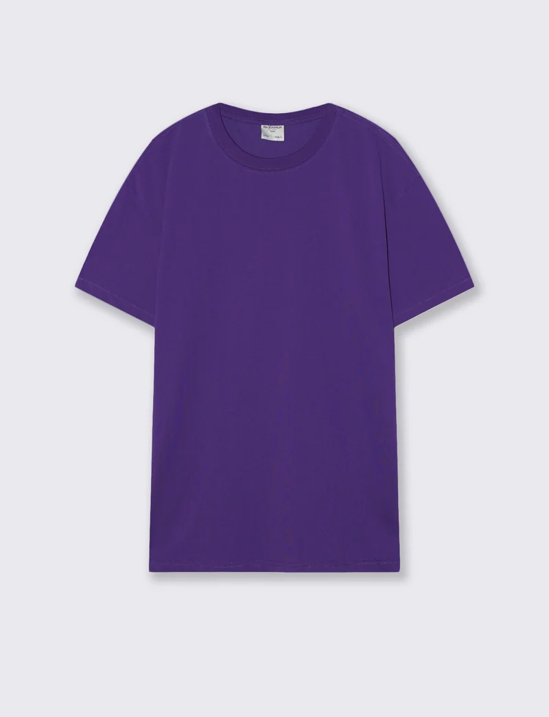 T-shirt girocollo in tessuto premium - Viola