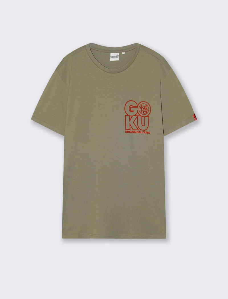 T-shirt Dragon Ball con stampa originale - Verde militare