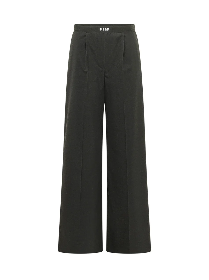 Pantaloni a Gamba Ampia con Pinces