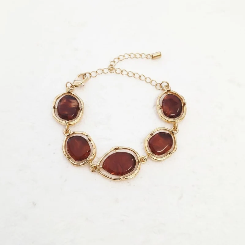 Bracciale con Pietre Asimmetriche - Marrone