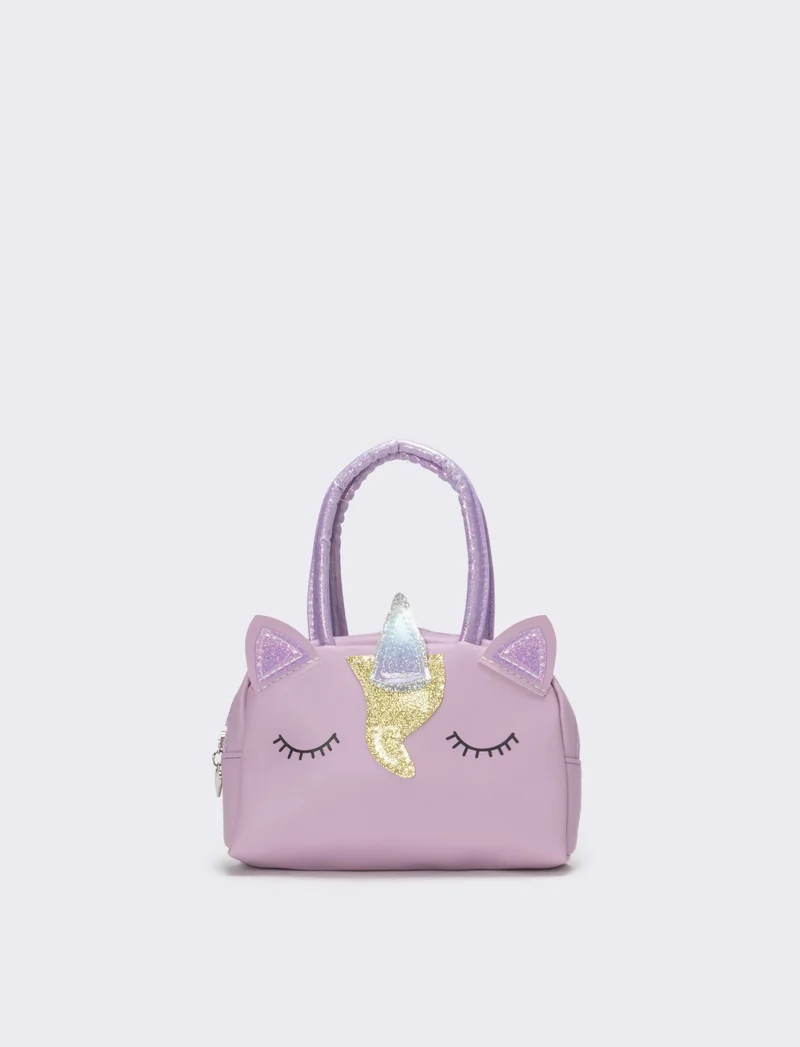 Borsa bauletto bambina unicorno con glitter - Viola