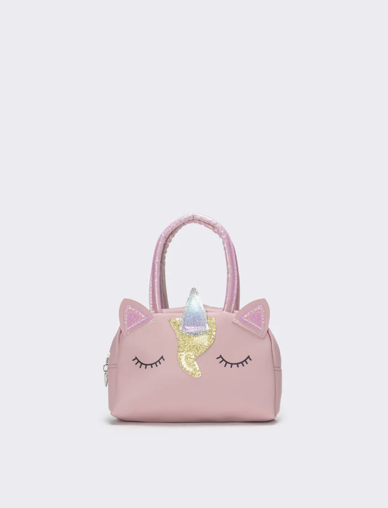Borsa bauletto bambina unicorno con glitter - Rosa