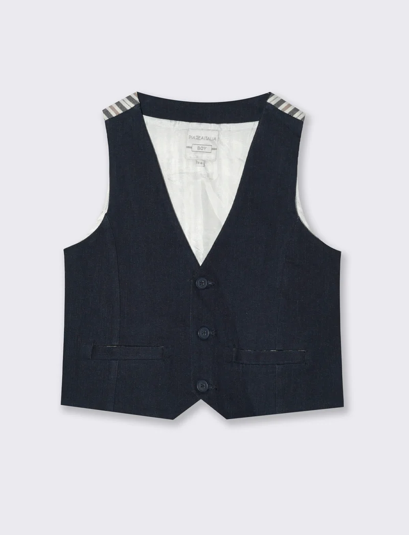 Gilet con retro a contrasto da bambino - Blu
