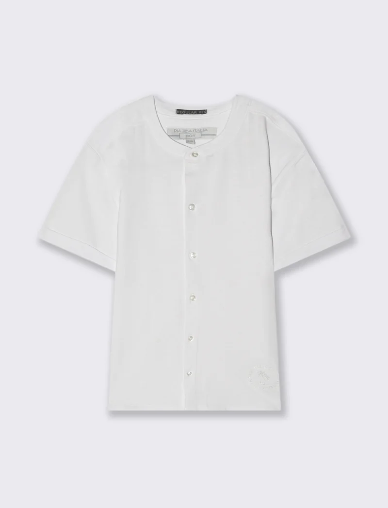 Camicia in jersey mezza manica da bambino - Bianco sporco