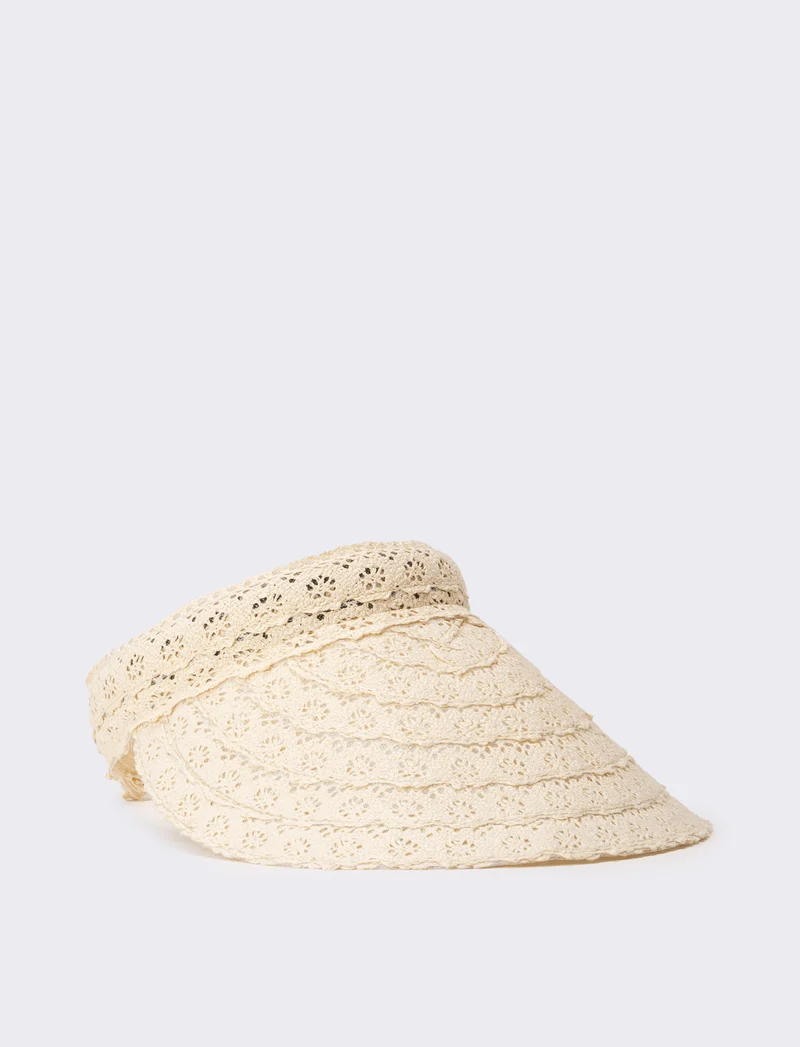 Cappello bambina visiera con passamaneria - Beige