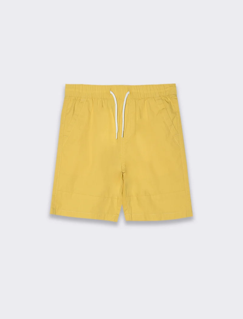 Bermuda in cotone con tagli da bambino - Ocra