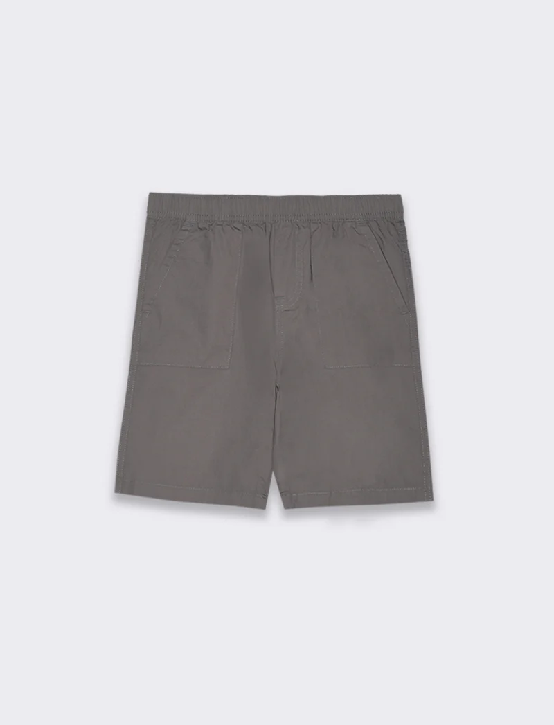 Bermuda in cotone con tagli da bambino - Grigio piombo