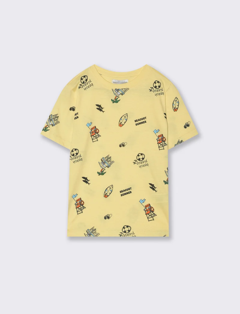 T- shirt stampata da bambino - Giallo