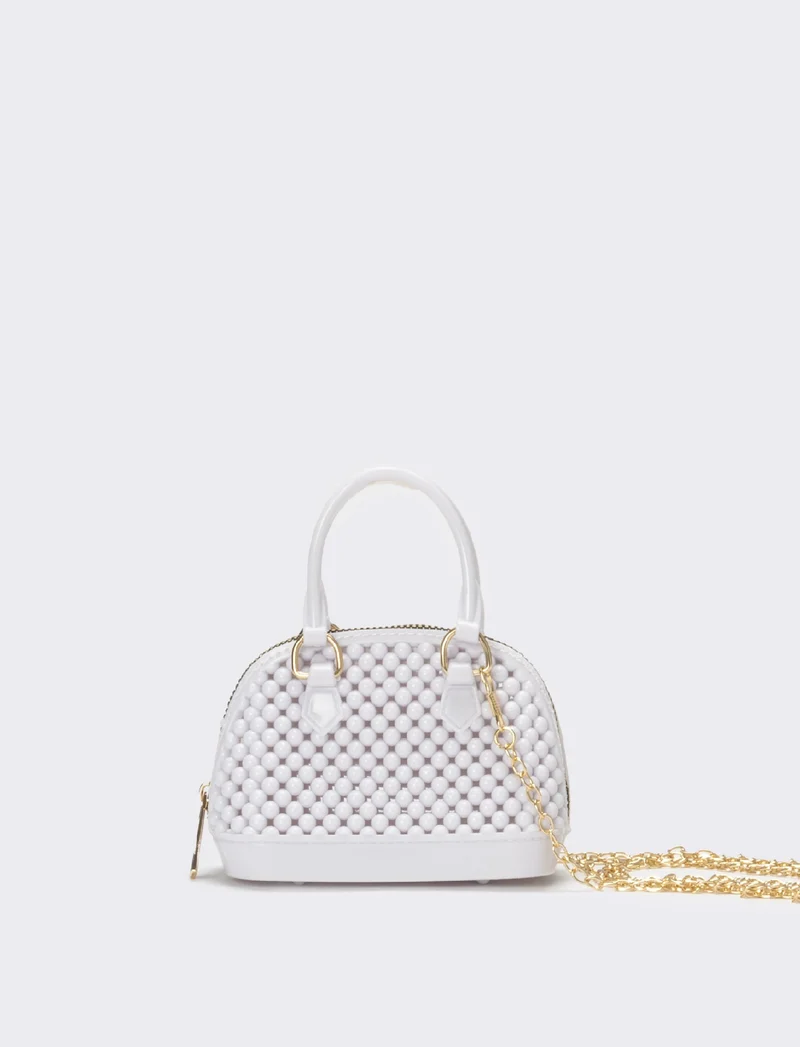 Bauletto bambina con bolle in pvc - Bianco
