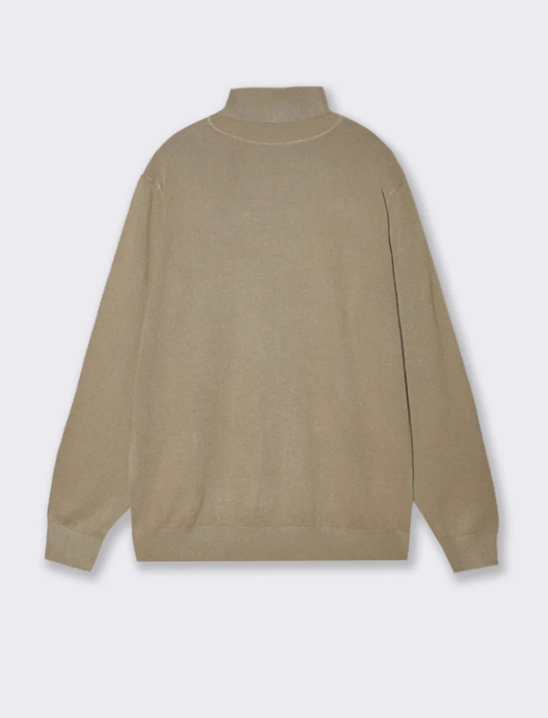 MAGLIA COLLO ALTO BASIC - Beige