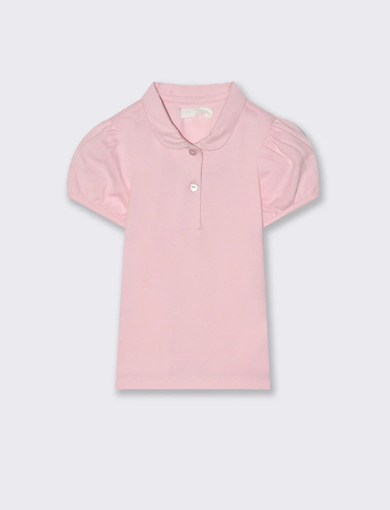 Polo con bottoncini da neonata - Rosa