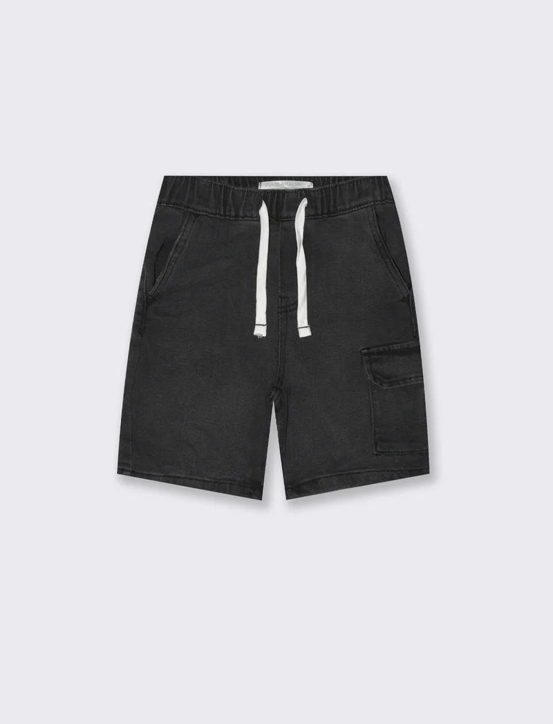 Bermuda in denim da bambino - Nero
