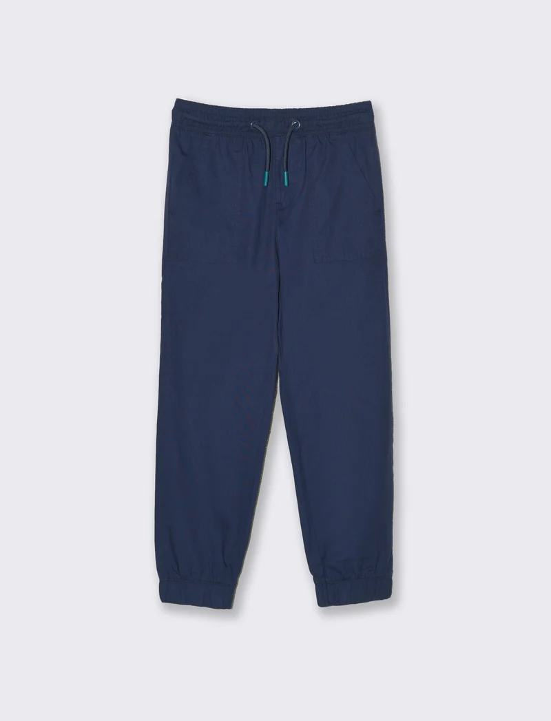 Pantalone in cotone modello cargo da bambino - Blu