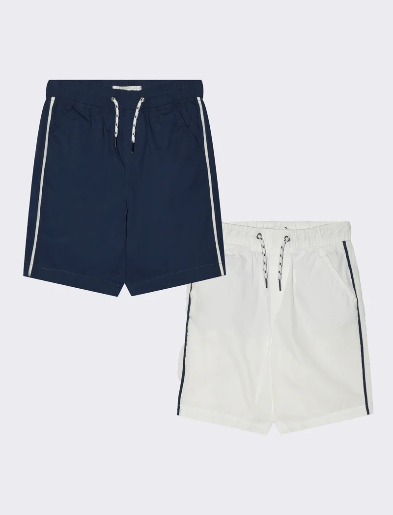 Bermuda in cotone 2 pack da bambino - Bianco