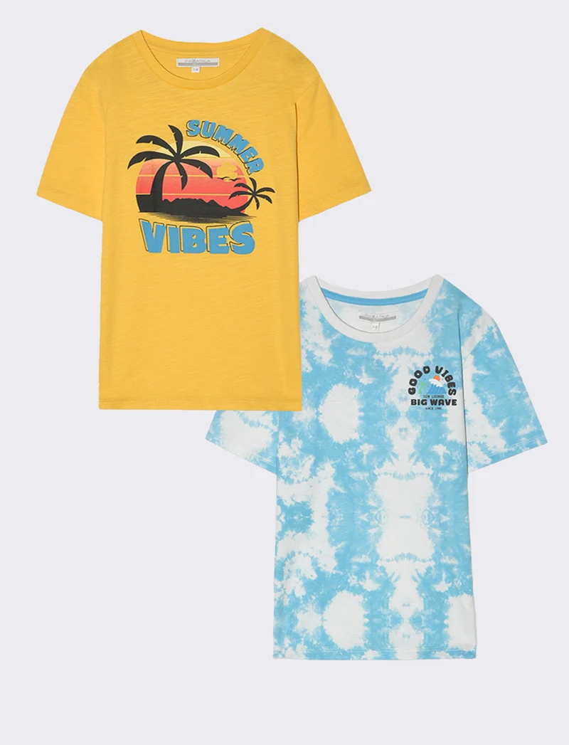 T-shirt 2 pack da bambino - Turchese
