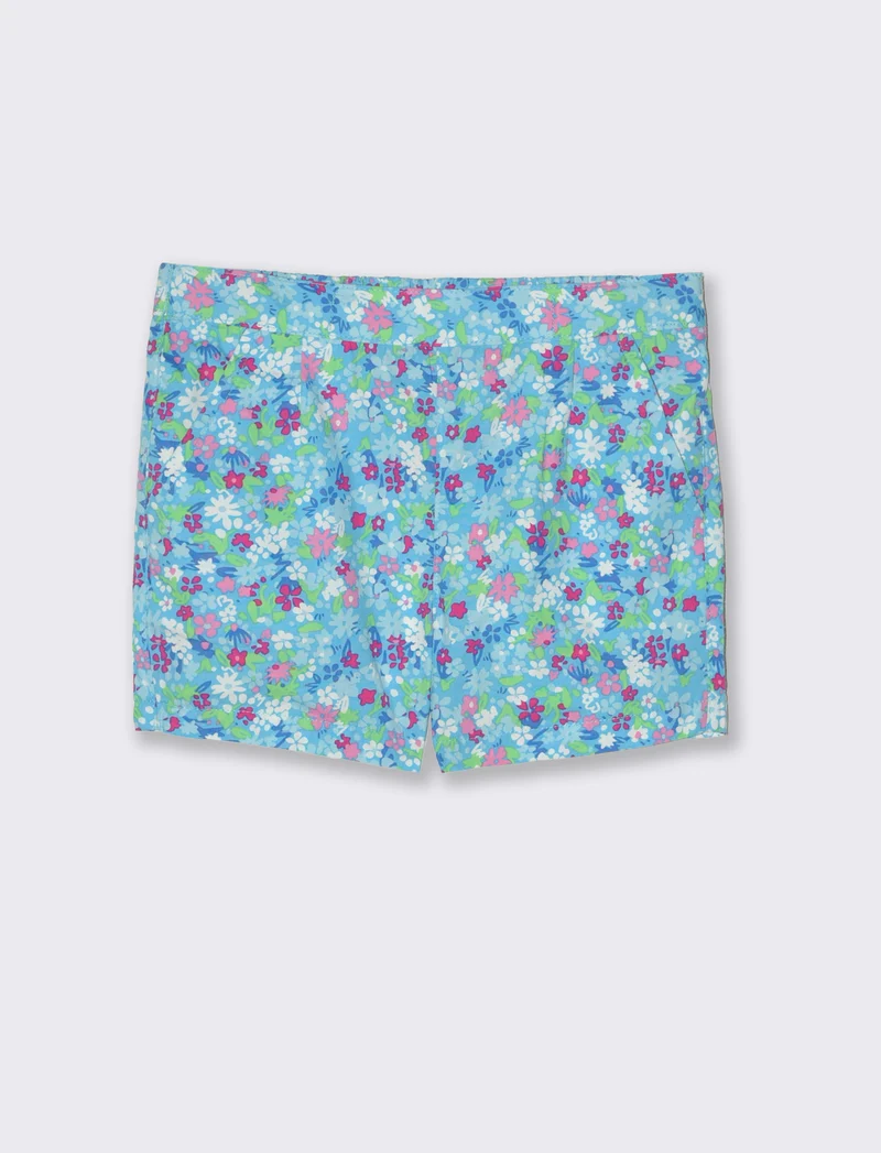 Short in popeline da bambina - Turchese